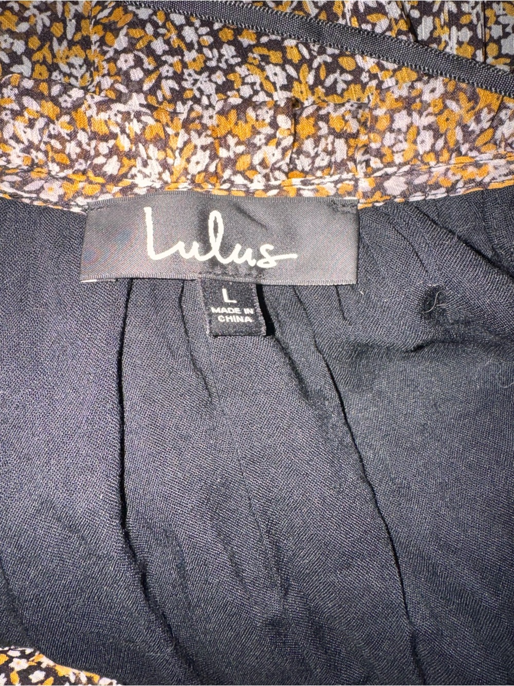 Lulu's Black and Mustard Floral Mini Dress - Picture 10 of 11